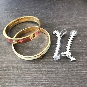 Two bracelets from Kate Spade and one earrings